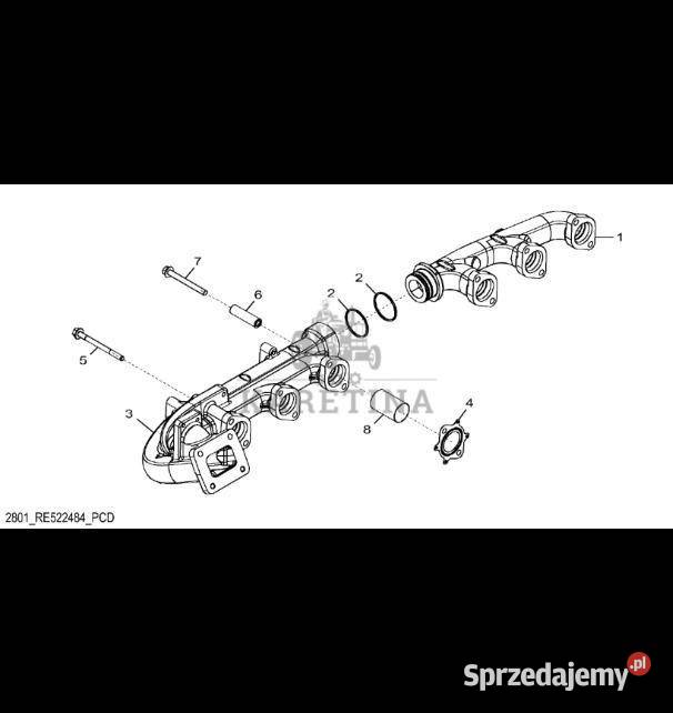 R524337 John Deere 8345R Kolektor wydechowy sprzedam