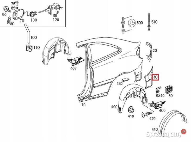 OSŁONA BŁOTNIKA LEWY TYŁ MERCEDES W203 ORYGINAŁ sprzedam