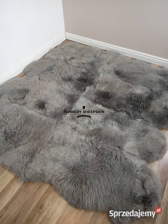 Dywan Skóra Owcza Naturalna Szara XXL Skóry małopolskie Szaflary