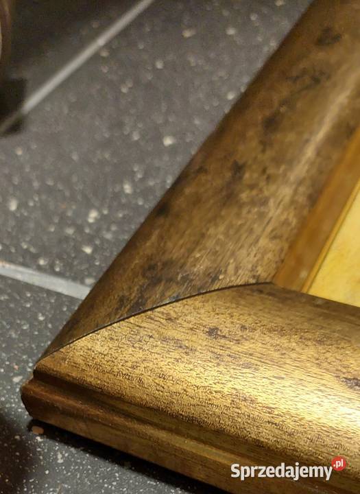 Obraz w drewnianej ramie retro vintage Warszawa