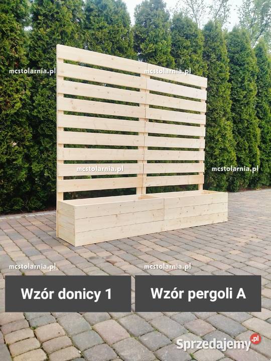 Donica z pergolą płot lamelowy Chojnice