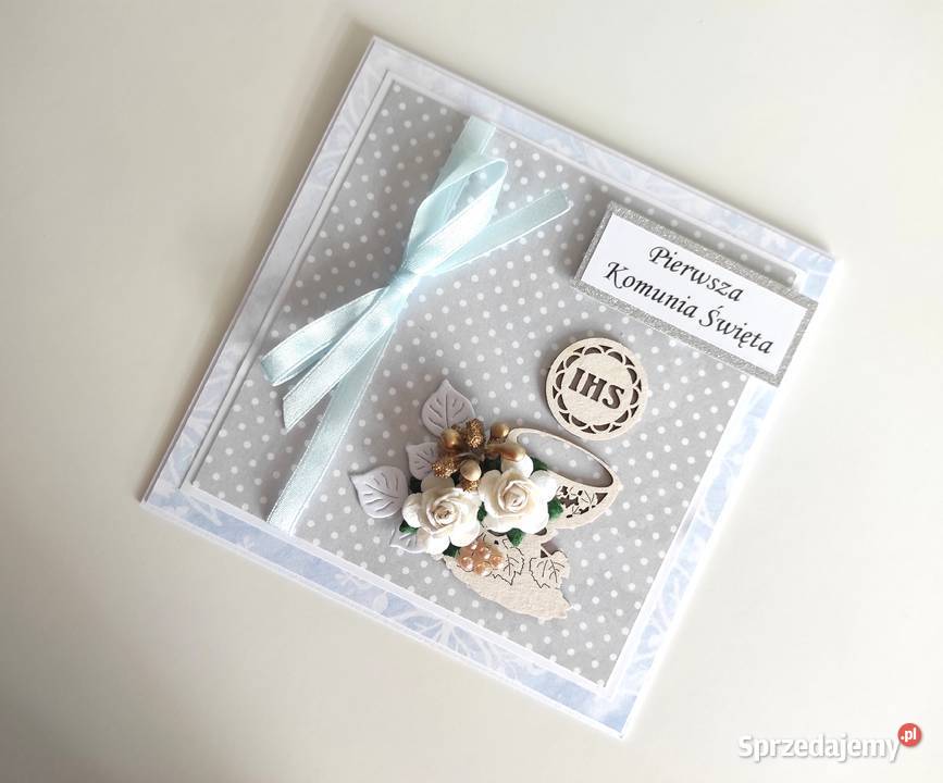 Kartka na Komunię Świętą ręcznie robiona Rękodzieło Łódź