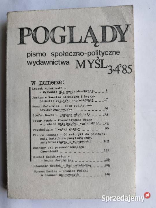 W drodze czerwiec 1981r i Poglądy Myśl 34 1985r Gdynia