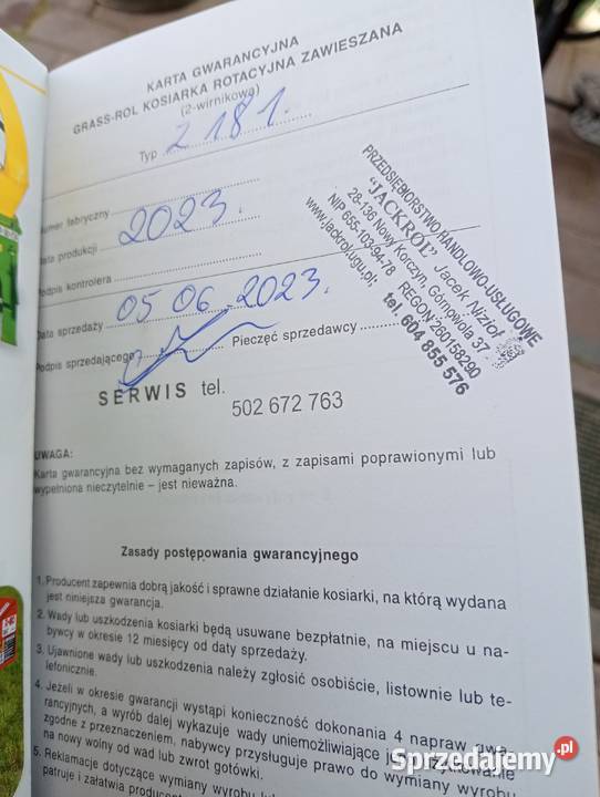 Kosiarka rotacyjna Nowy Sącz