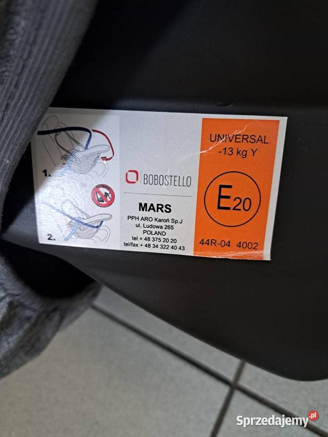 Fotelik samochodowy Bobostello Mars wielkopolskie Plewiska