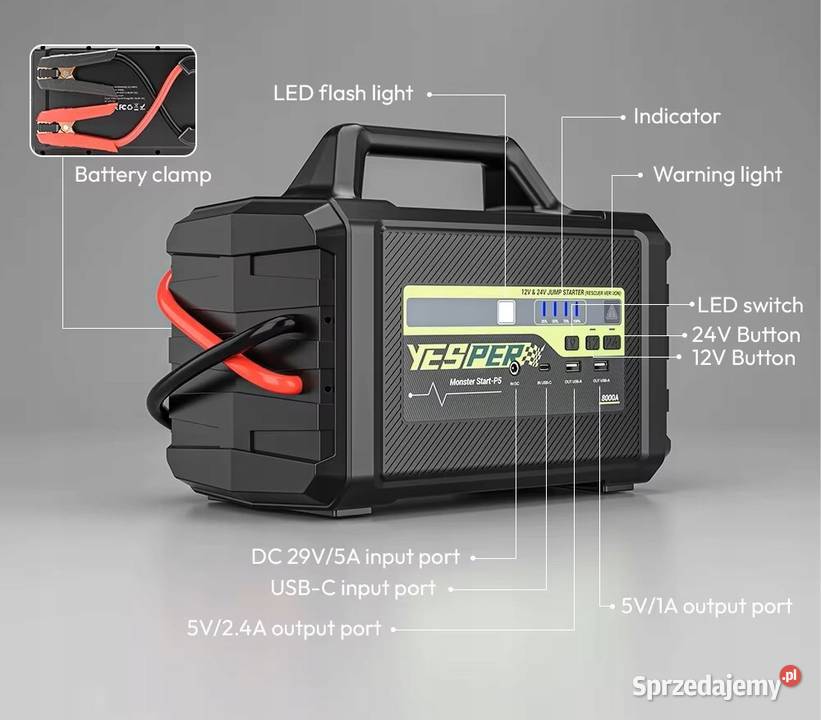 BOOSTER urządzenie rozrucho YESPER Monster Start pomorskie Gdańsk