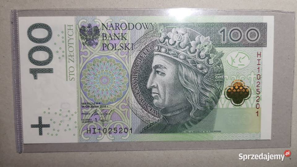 RZADKOŚĆ 100 Złotych 2012 s HI RADAR UNC mazowieckie Warszawa