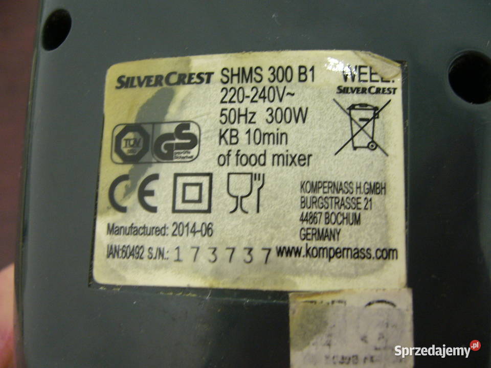 Mikser kuchenny Silver Crest uszkodzony AGD drobne sprzedam