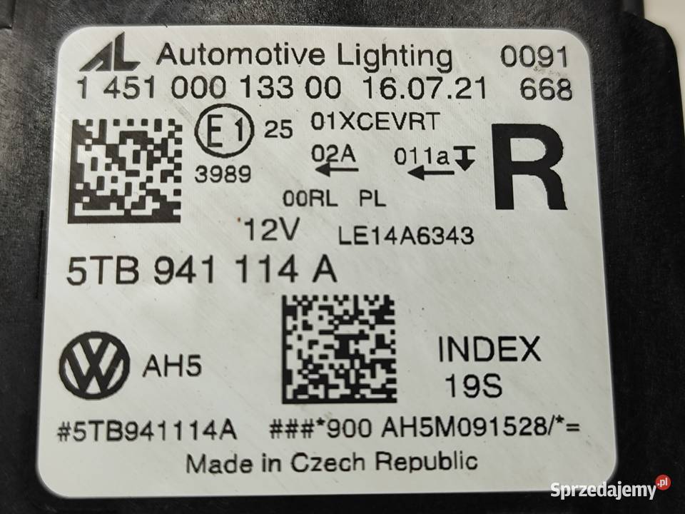 VW TOURAN II REFLEKTOR FULL LED 5TB941114A Lubanie sprzedam