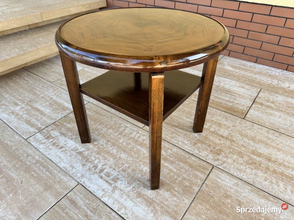 Stolik okrągły z półką stylowy art deco vintage Garwolin sprzedam