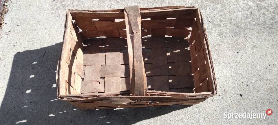 Kobiałka łubianka koszyk pleciony na owoce Antyki wielkopolskie Koło