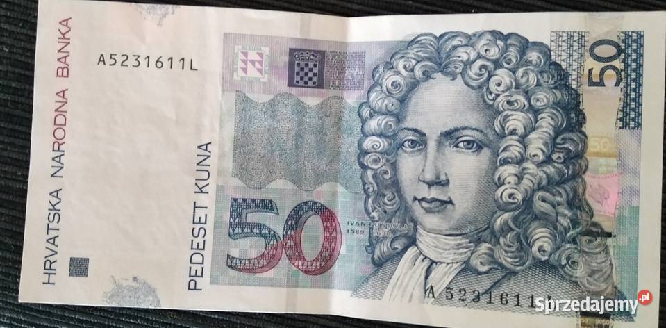 Banknot 50 KUN chorwackich kujawsko-pomorskie Bydgoszcz