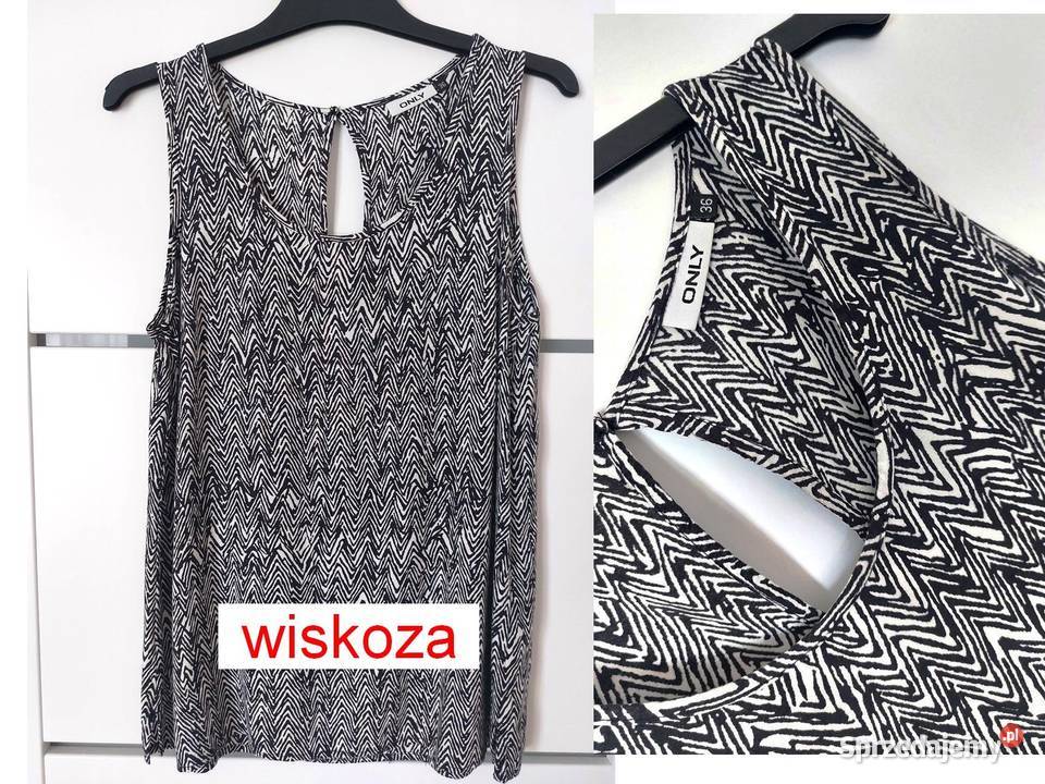 Bluzka czarna biała S 36 ONLY wiskozowa Rozmiar 36(S) mazowieckie
