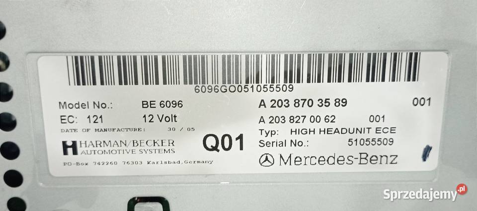 Radio Nawigacja W203 MENU Mercedes W463 G Comand Konin sprzedam