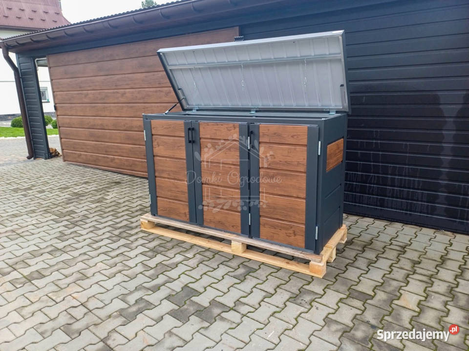 Zabudowa koszy na śmieci wiata śmietnikowa