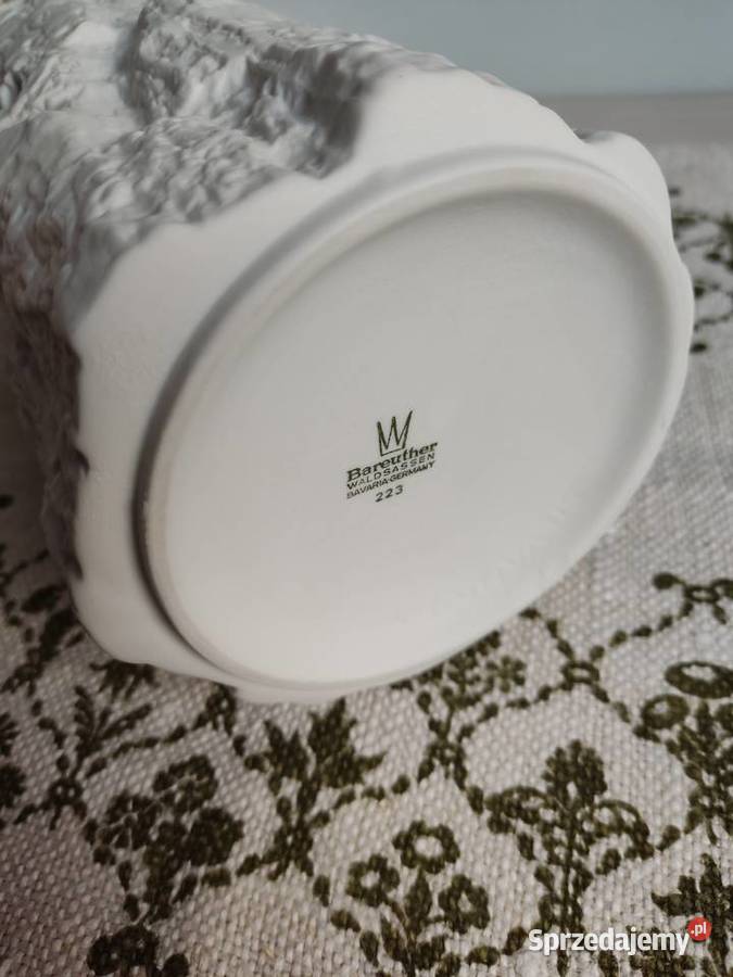 Wazon ceramiczny biały Bareuther Waldsassen Głuchołazy