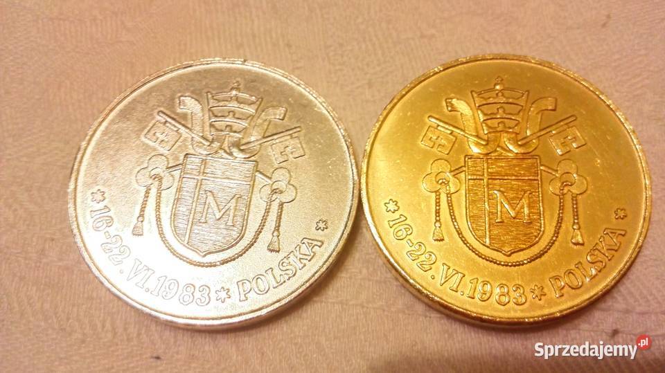 Dwa Medale złoc i srebrz Joannes Paulus II 1622 Katowice