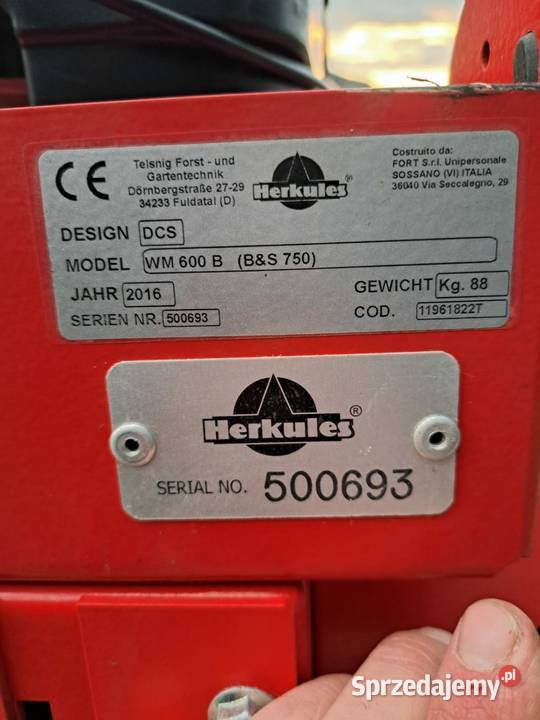 Herkules WM 600B kosiarka rotacyjna bębnowa Kosiarki spalinowe Przyszowa