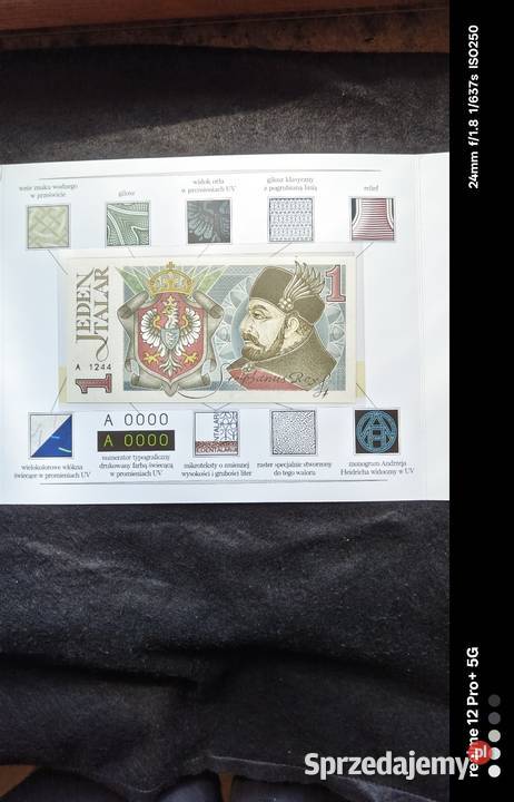 Projekt banknotu 1 Talar Stefan Batory Andrzej Ostrów Mazowiecka