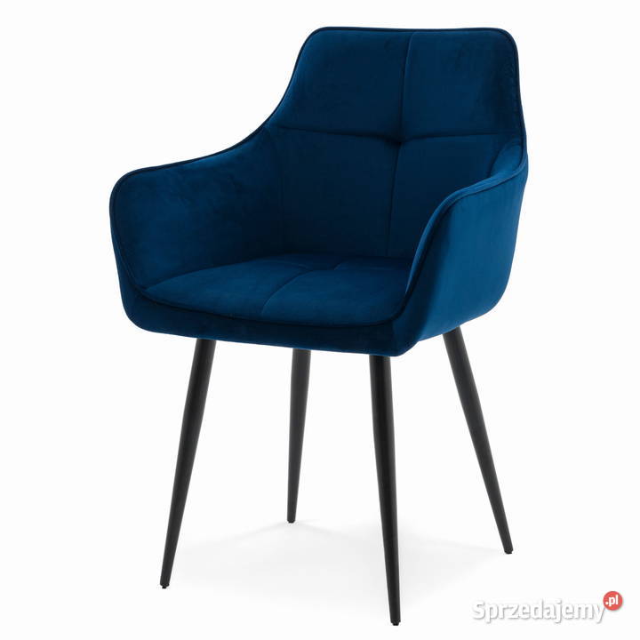 Granatowe Krzesło Tapicerowane Quattro Wysyłka wielkopolskie