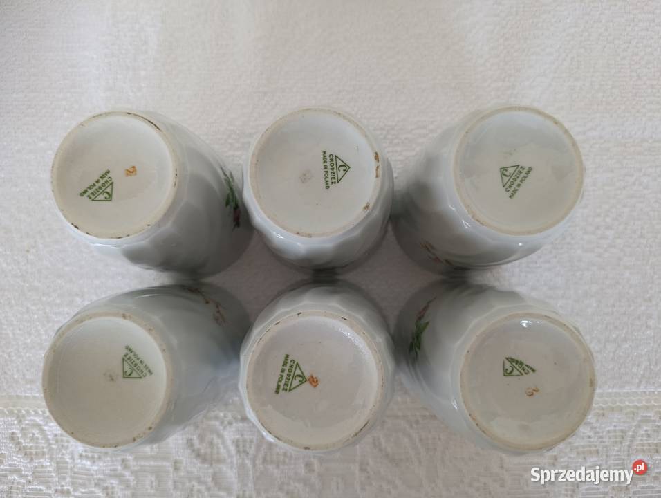 Nieużywane 6 kubków z kwiatami Chodzież PRL Kielce sprzedam