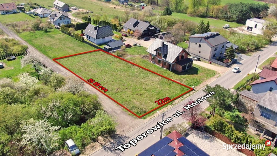 Działka budowlana 1296m2 Toporowice Sprzedaż