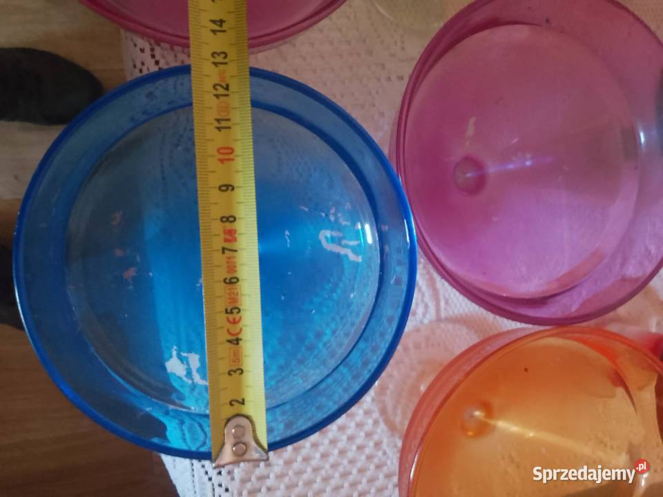 zestaw kolorowych misek pucharków 14 sztuk Miski dolnośląskie