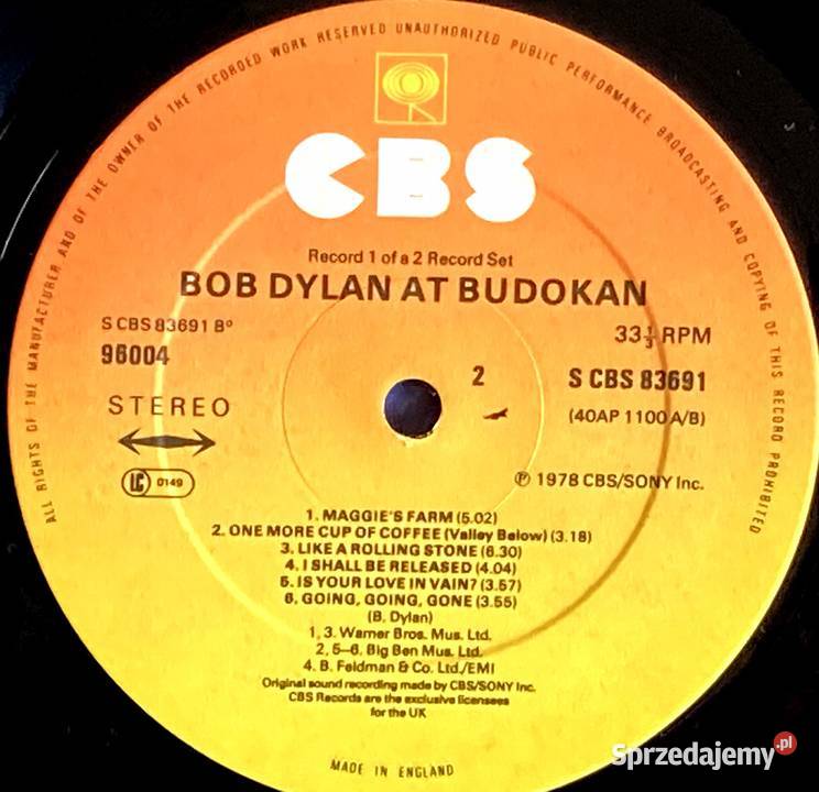 Bob Dylan Bob Dylan At Budokan Muzyka Szczecin