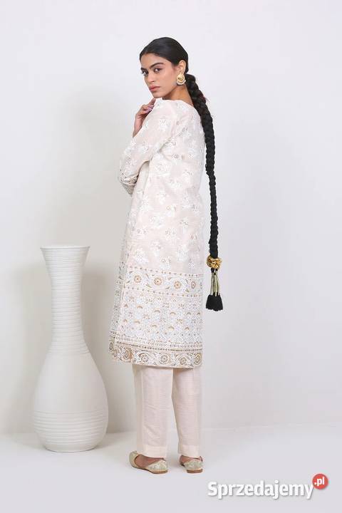 Indyjski komplet S 36 beżowy złoty malowany Szczecin