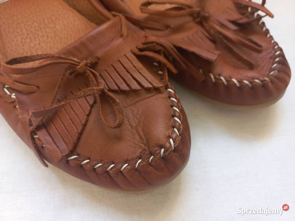 Buty brązowe Mokasyny r 38 damskie SKÓRA Filipe 24.8cm