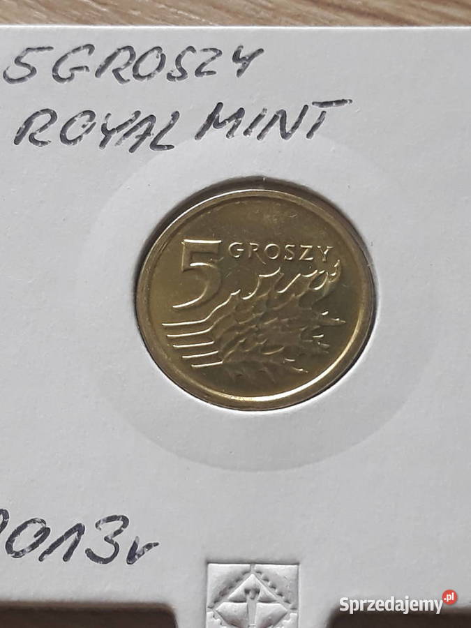 5 Groszy 2013 rRoyal Mint najrzadsza Konin