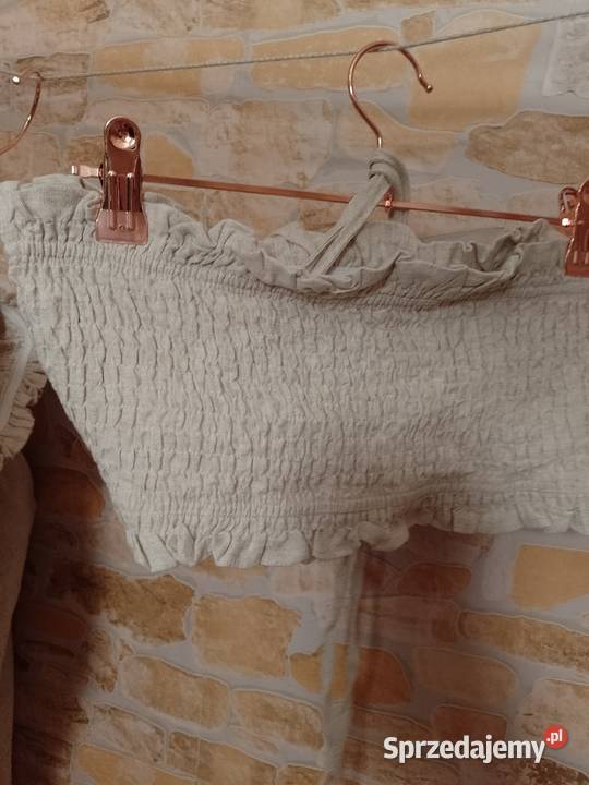 LXL Shein Lniany Zestaw letni spodnie top brązowy/beżowy Kraków