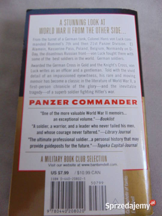Panzer Commander Hans von Luck wstęp Stephen E sprzedam