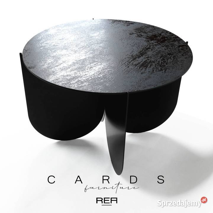 stolik okrągły REA CARDS włoski laminam spiek loft glamour