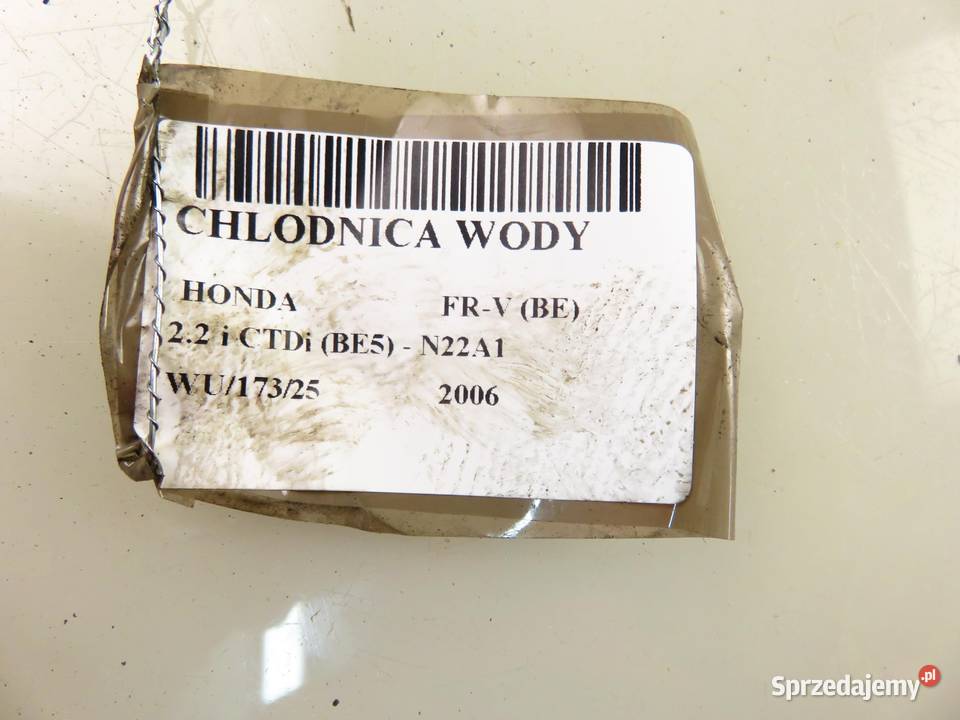 CHŁODNICA WODY HONDA FRV 22 i CTDi