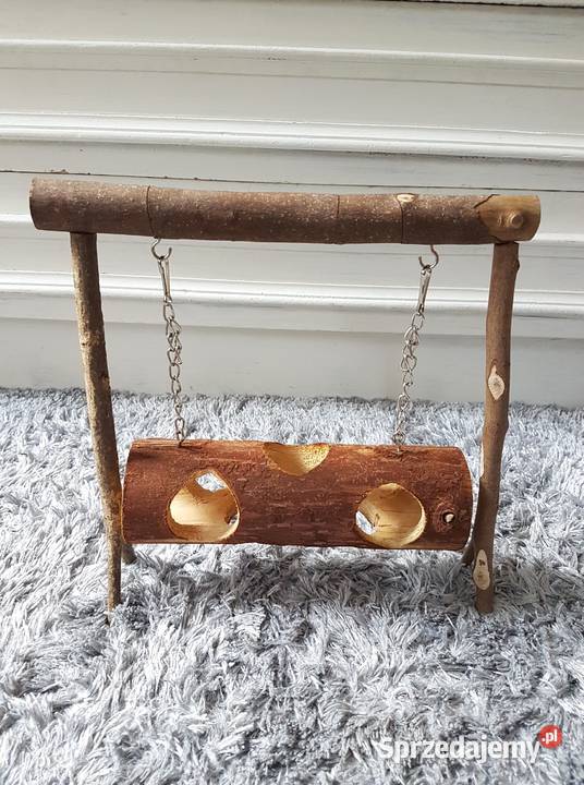 Drewniany tunel huśtawka gryzoni chomika myszy Łódź