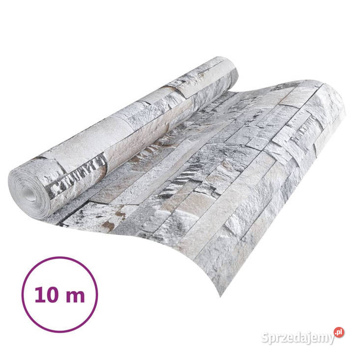 Tapeta 3D z wzorem kamieni szarobrązowa 10x053 m Pozostałe mazowieckie