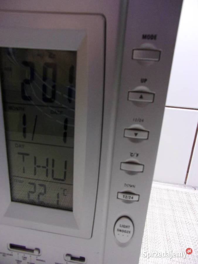 Zegar na biurko wielofunkcyjny kalendarz tworzywo sztuczne Warszawa sprzedam