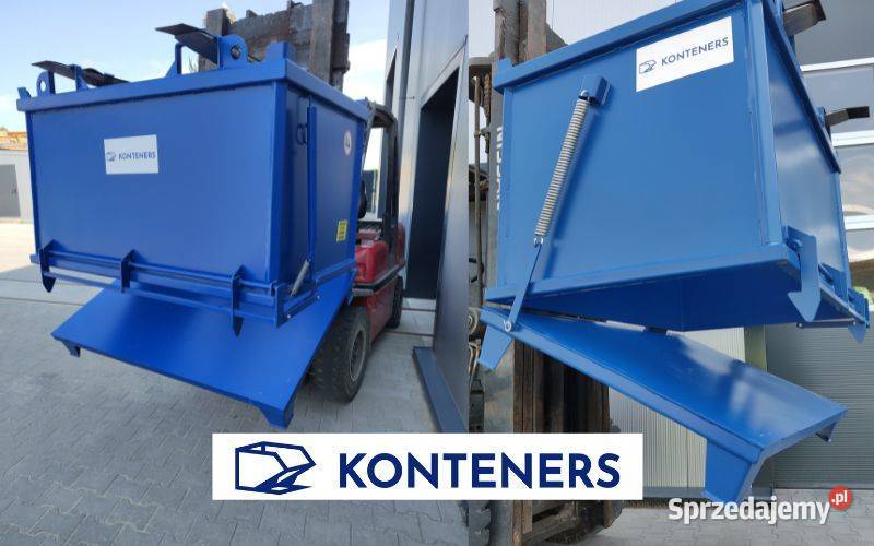 Kontener z otwieranym dnem 1000 L na widły Produkcja Rzeszów