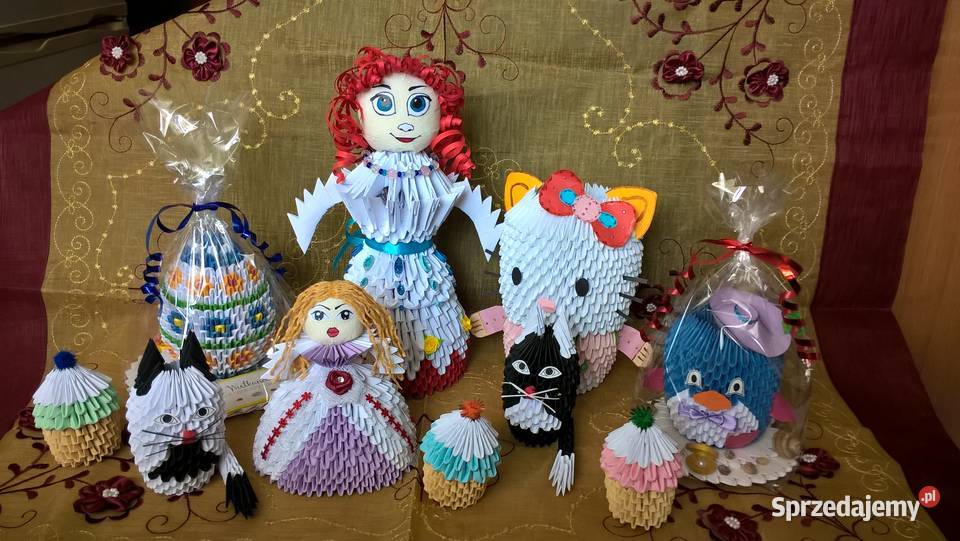 Przepiękna DUŻA LALKA 27 wys origami rękodzieło lubelskie Puławy