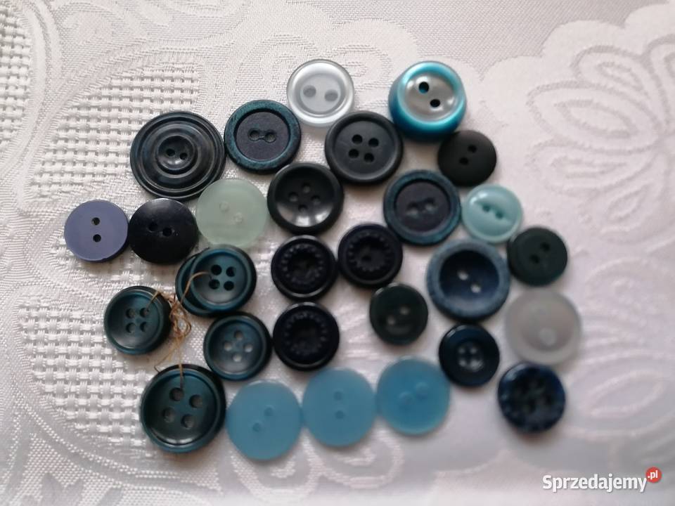 Niebieskie guziki sztuk 30Pasmanteria Rękodzieło Łódź