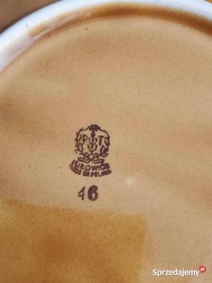 Talerzyki deserowe brązowe porcelit Tułowice PRL Kraków