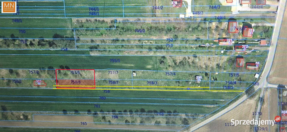 sprzedaży gruntu Morawica Rudki 1647m2