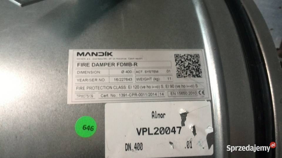 MANDIK Klapy przeciw pożarowe FDMD FDMBR klapa Częstochowa