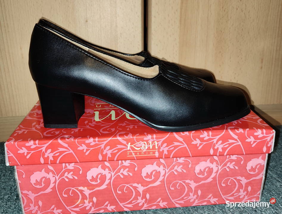 Półbuty skórzane czarne damskie Lublin