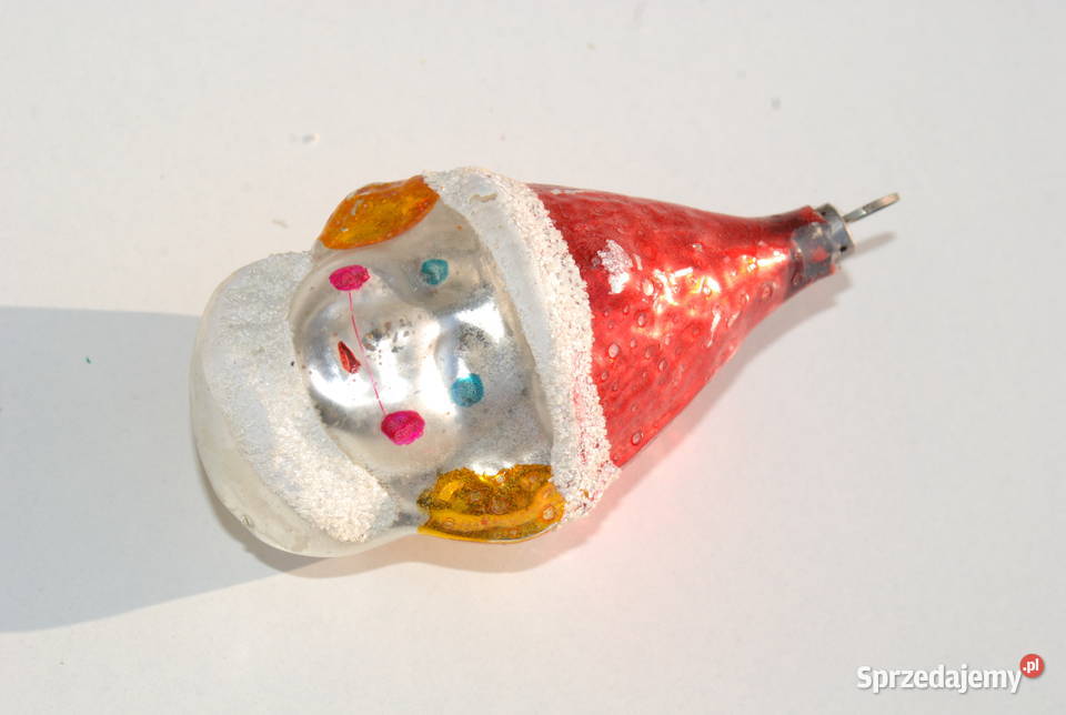 Stara ozdoba choinkowa bombka bańka Mikołaj Cieszyn