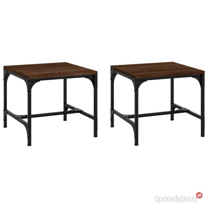 Stoliki boczne 2 brązowy dąb 40x40x35 819411 mazowieckie Warszawa