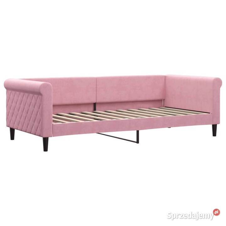 Sofa rozsuwana z szufladami różowa aksamit Warszawa