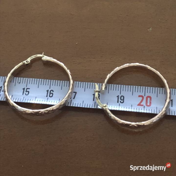 Złote kolczyki kółka koła Tarnowo Podgórne