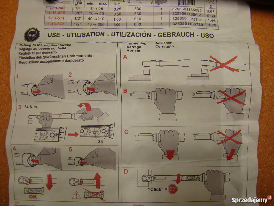 Klucz dynamometryczny STANLEY 38 cala Ref113565 Bielsko-Biała